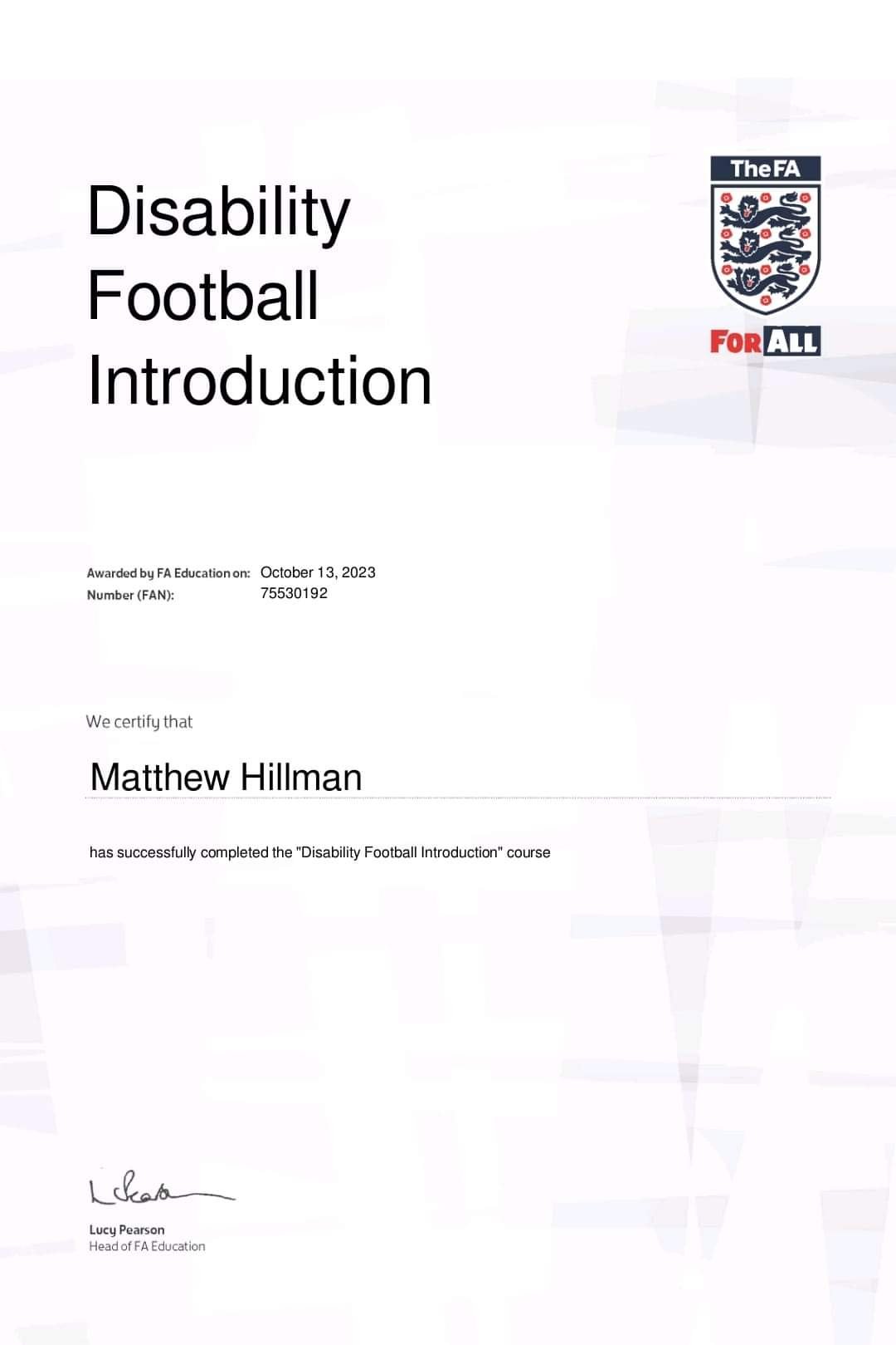 FA Disability in Football