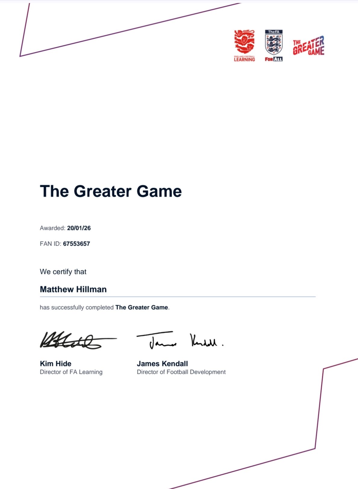 FA Grassroots Greater Game