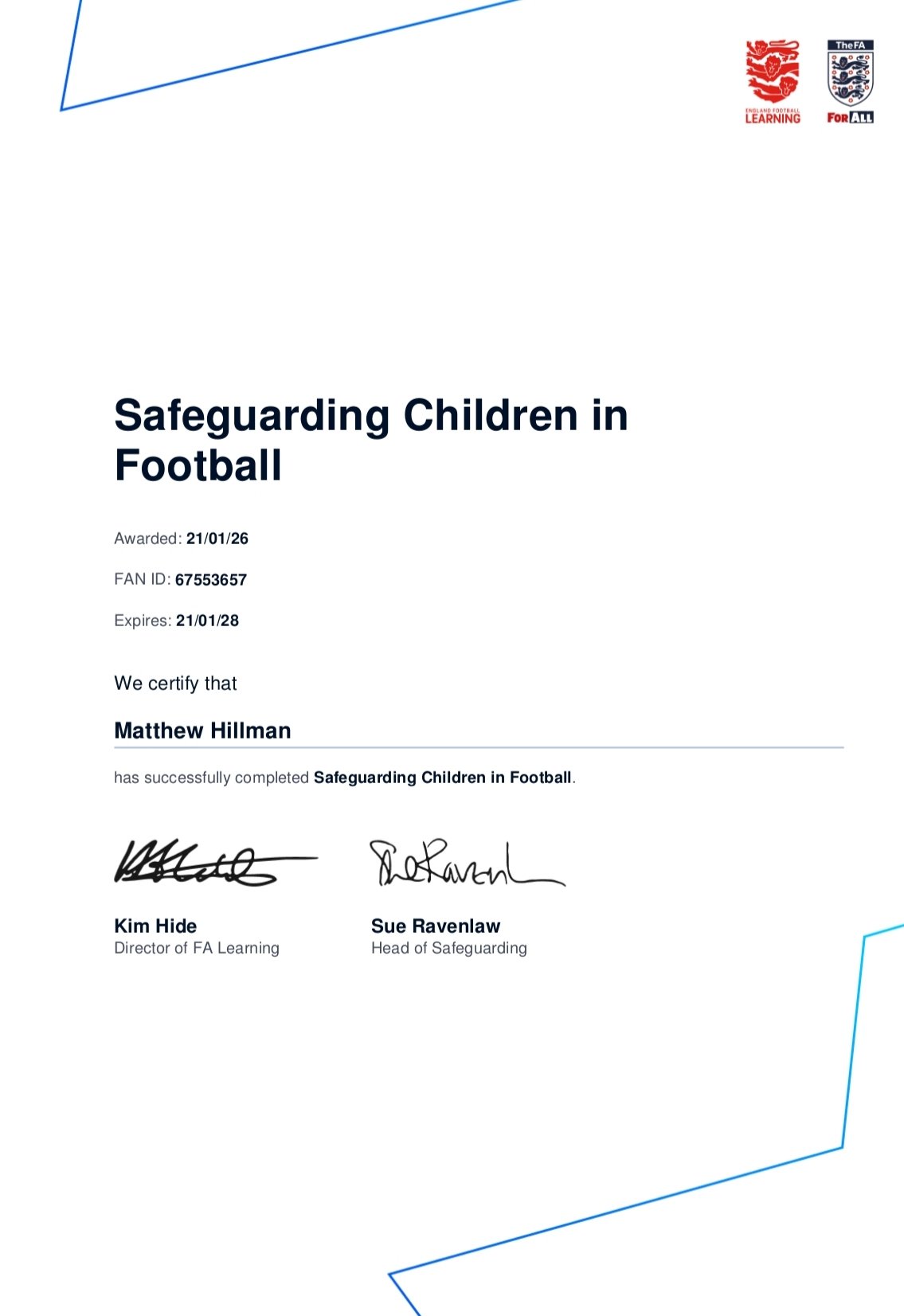 FA Safeguarding Children in Football